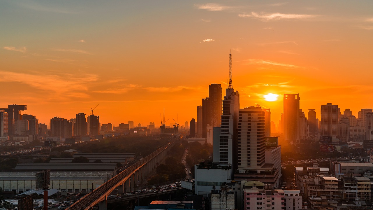 bangkok, sunrise, dawn